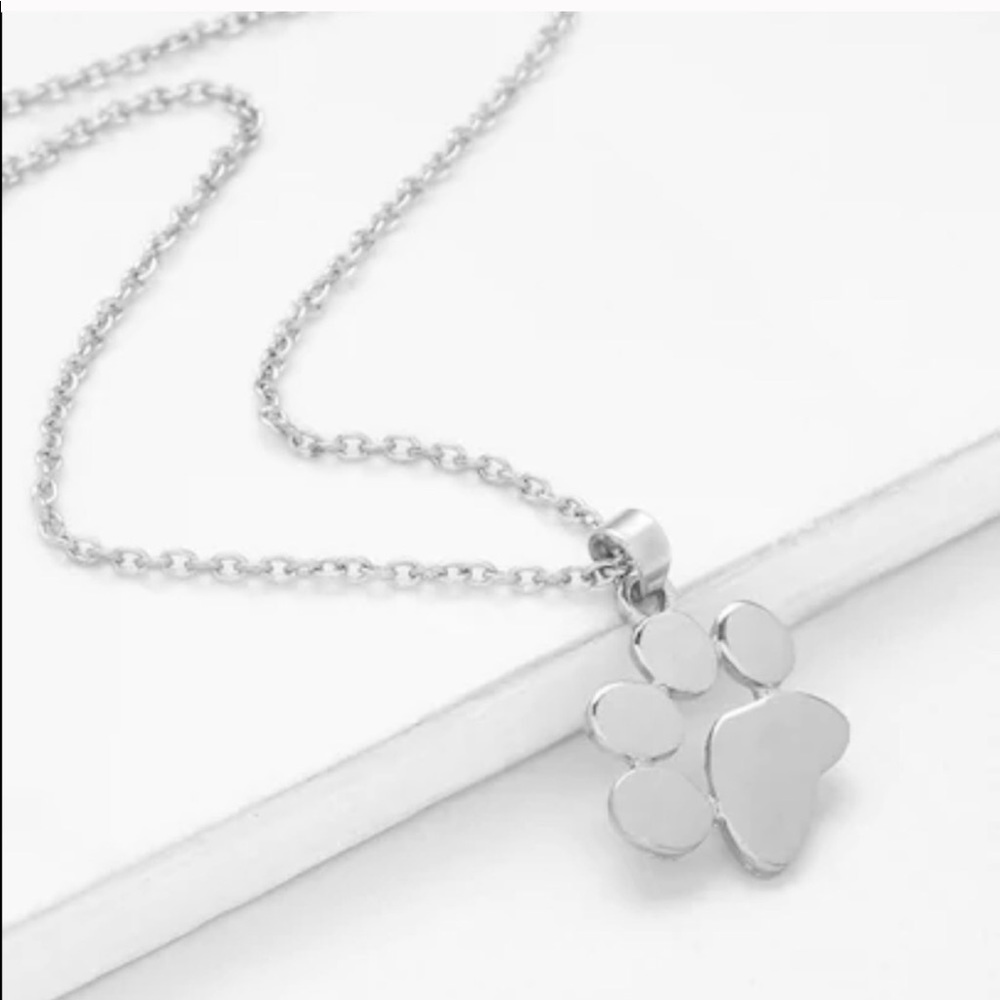 LAST ONE π Dainty Dog Lover Paw Print Necklace - Picture 2 of 6